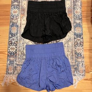 Two pairs of Free People The Way Home Short, Black and Purple
